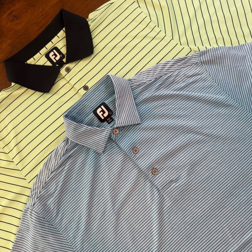 Lot of 2 FootJoy ProDry‎ Golf Polo Shirts Mens Large Green Blue  Short Sleeve